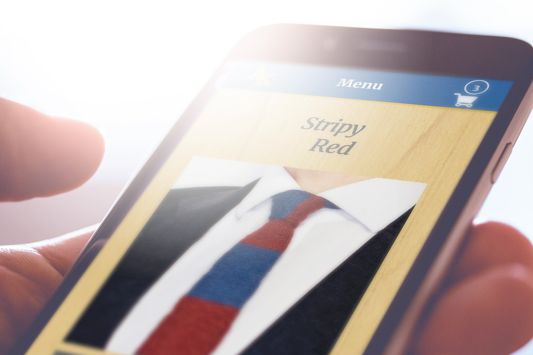 Auntie Knitter website in use on the phone