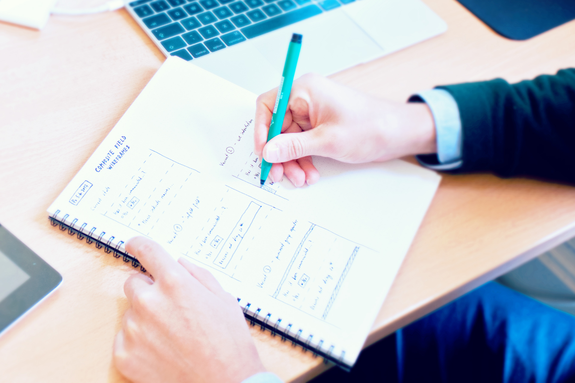 Me sketching the user interface