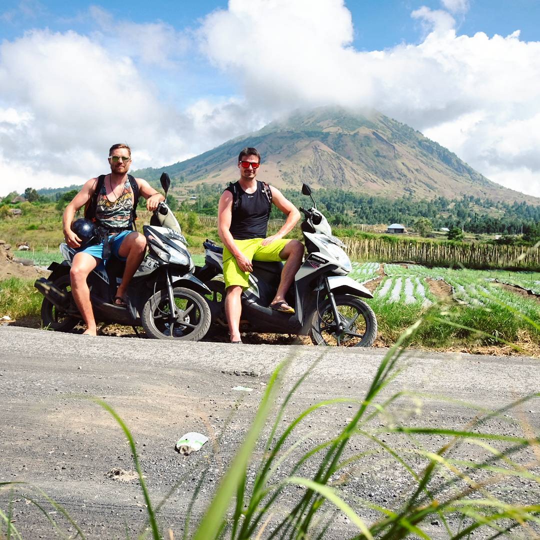 By scooters on Bali