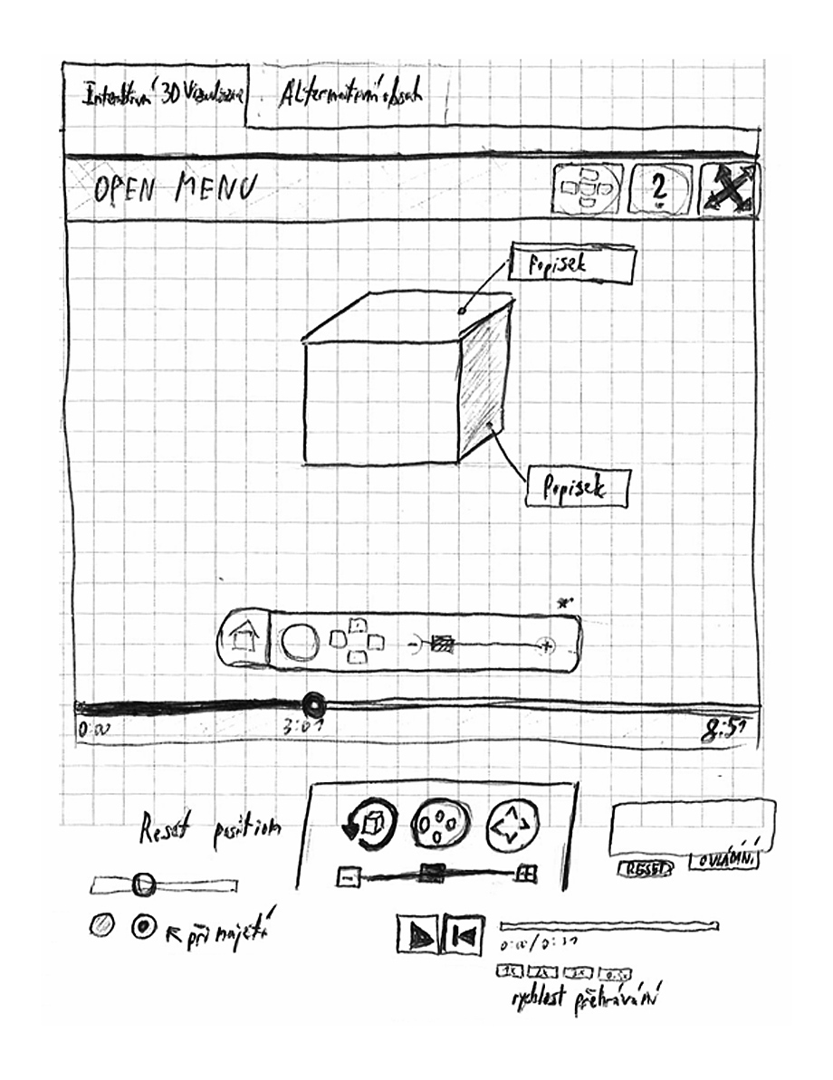 My initial sketches of the 3D viewer